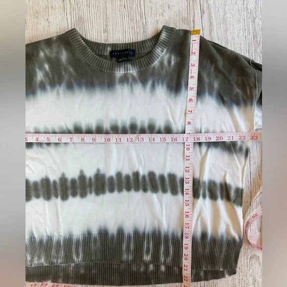 Sanctuary Sunsetter  Tie-Dye Ribbed Trim Crewneck Sweater Top S - Picture 8 of 11